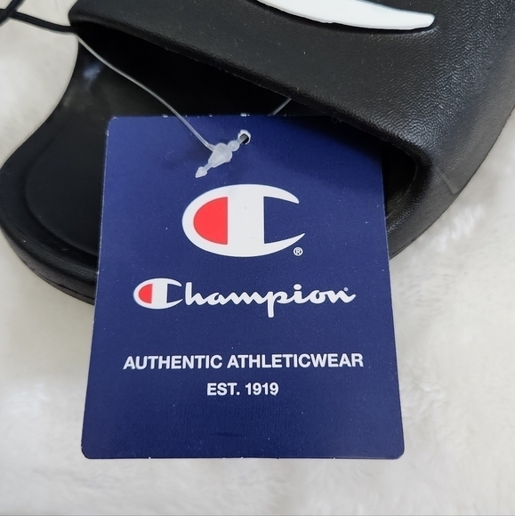 CHAMPION Authentic Athletic Wear Takeover Women's Black Slide Sandals Size 8 - Picture 15 of 15